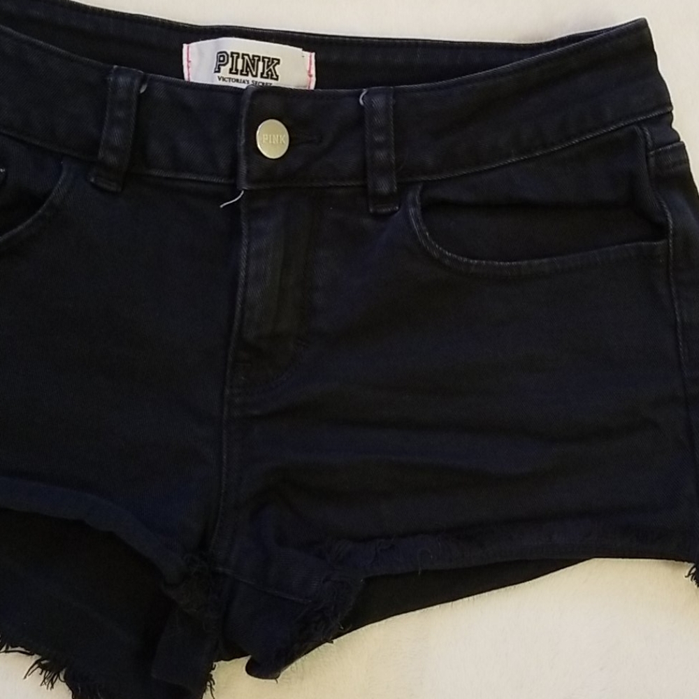 Women's PINK Victoria's Secret Black Shorts Size 4 - Picture 2 of 7